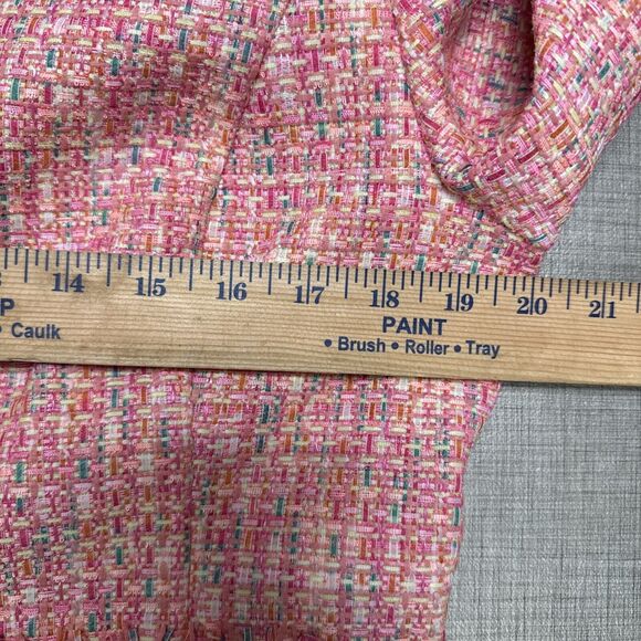 STS Sail To Sable L Button Jacket Blazer Neon Tweed Pink Gold Career Barbie - Picture 10 of 11